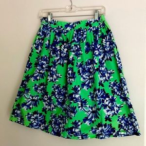 Green floral skirt